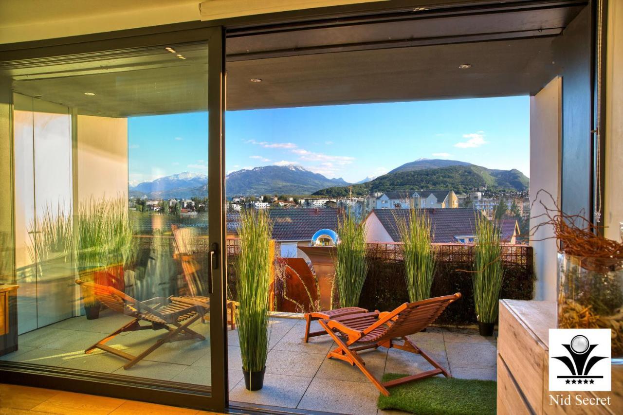 Panoramique 180 Lac Et Montagne Et Nid Secret Spa Romantique Анси Екстериор снимка